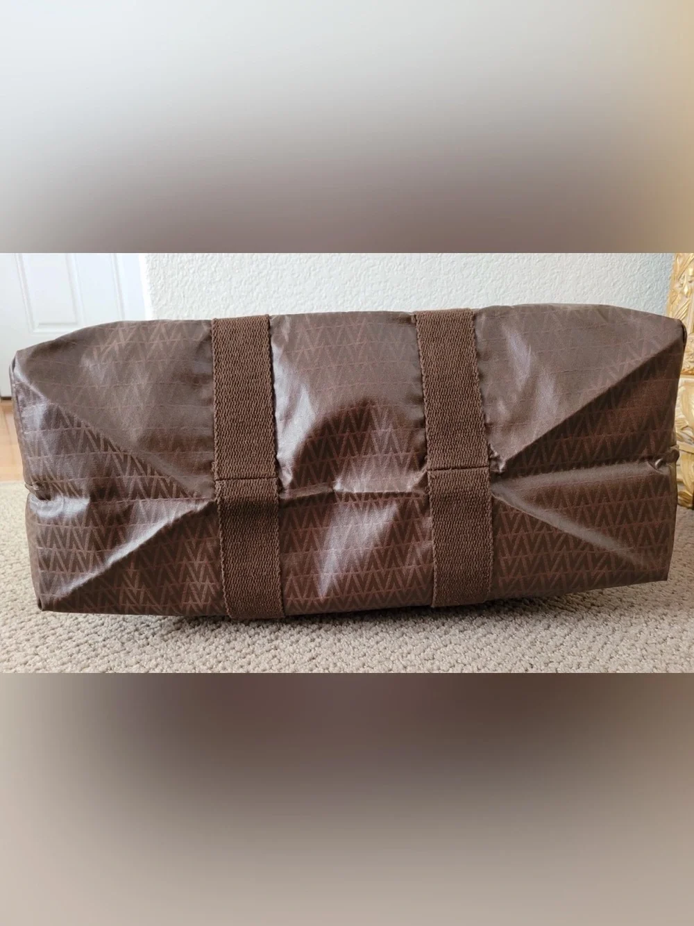 Mario Valentino Monogram Foldable Overnight Bag Men's Duffel Bag